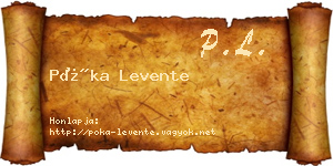 Póka Levente névjegykártya